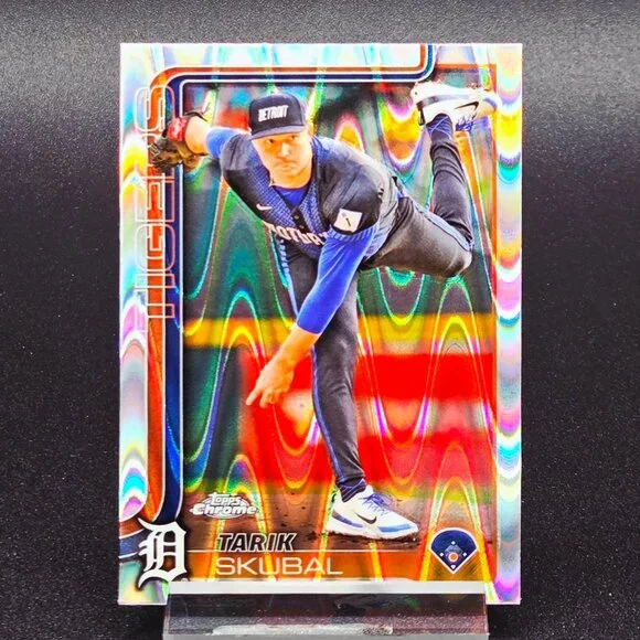 2025 Tarik Skubal Groove Chrome Ray Wave Inserts RC's Detroit Tigers Star - Picture 4 of 7